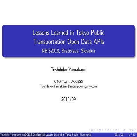 Lessons Learned in Tokyo Public Transportation Open Data APIs