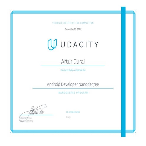 Android Apps Development Nanodegree Certificate | PDF
