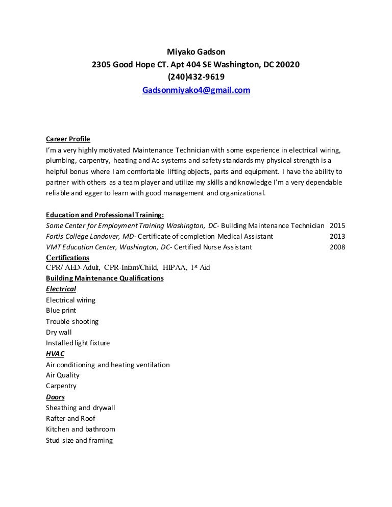 miyako building maintenance resume 1