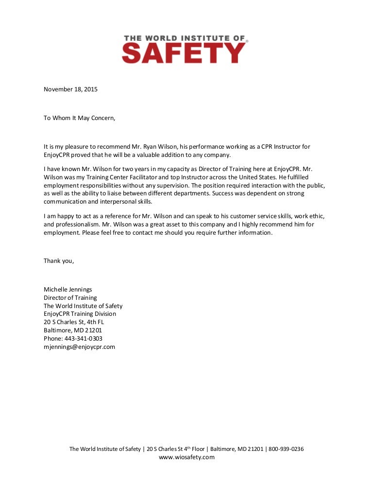 Re Mendation Letter MJ