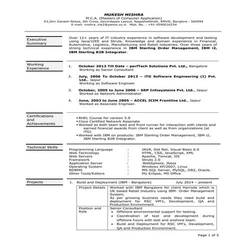 Resume - Mukesh Mishra_March_2016