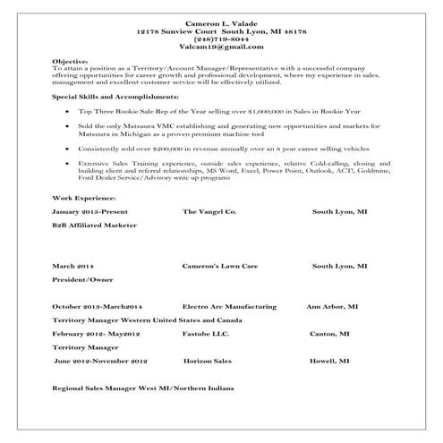 Cameron Valades Resume 2015 | DOC