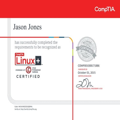 CompTIA Linux+ (Powered by LPI) certificate | PPT