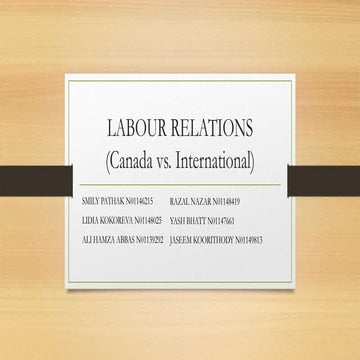 LABOUR RELATIONS (Canada vs International) final