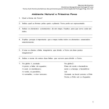 A 1 ambiente natural e primeiros povos