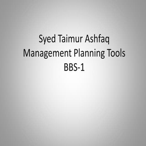 Planning tools project