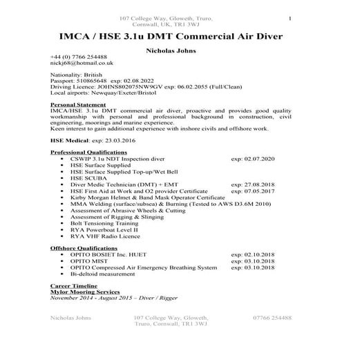 Offshore CV | DOCX