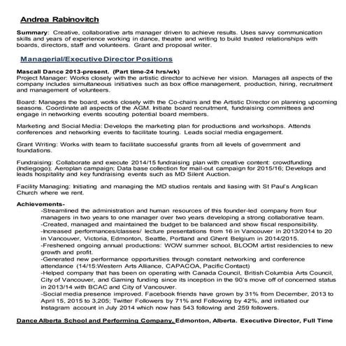 Andrea Rabinovitch, Arts Admin, 25.5.21