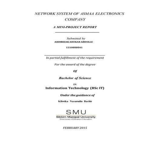 Network System of ASMAA Electronics Company CCNA