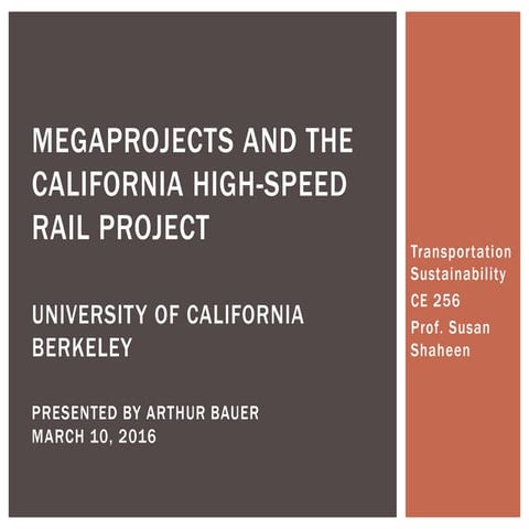 FINAL CHSRP AND Megaproject Presentation