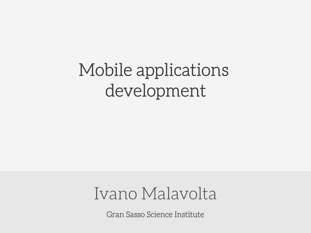 Mobile app development - course intro