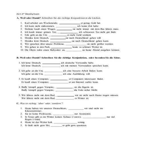 A2.1 3rd weekly exam