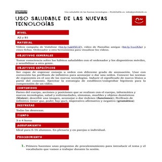 Uso saludable de las nuevas tecnolo...