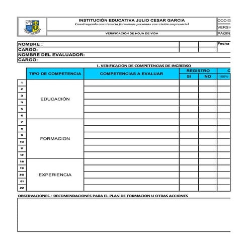 A2 doc verificación de hoja de vida