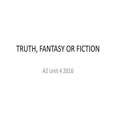 A2 Photography Exam 2016: Truth, Fantasy and Fiction