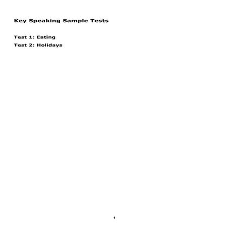 Comprehensive Guide to Key Speaking Sample Tests on Eating and Holidays ...