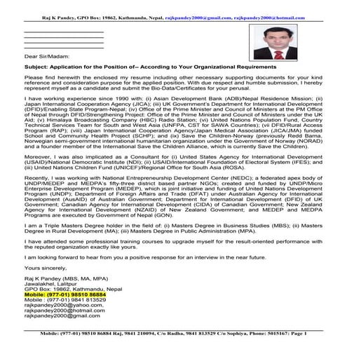 A2 my job application