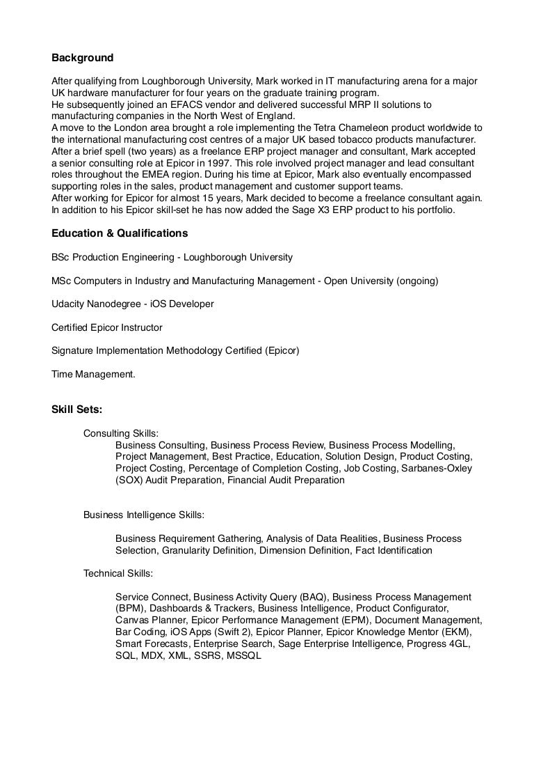 Consulting Profile 2015