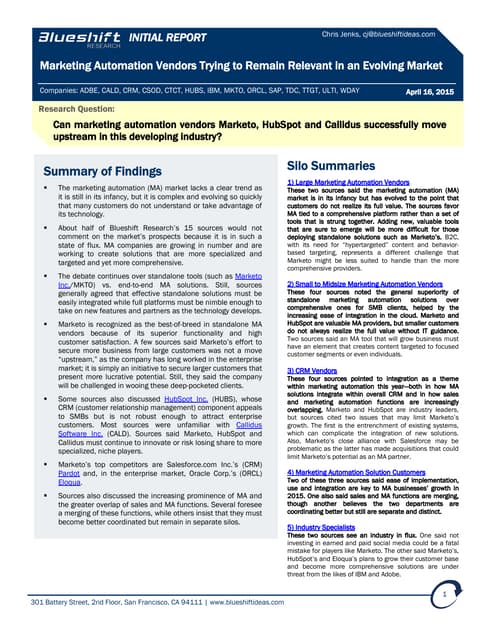 Marketing Automation Vendors_Investment_Report