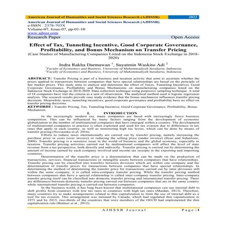 Developing Capacity in Transfer Pricing | PDF