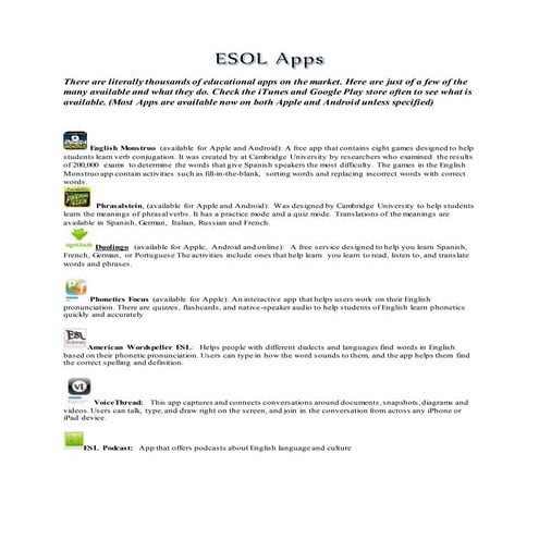 ESOL Apps