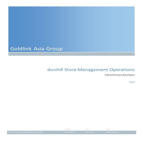dunhill Store Management Operations
