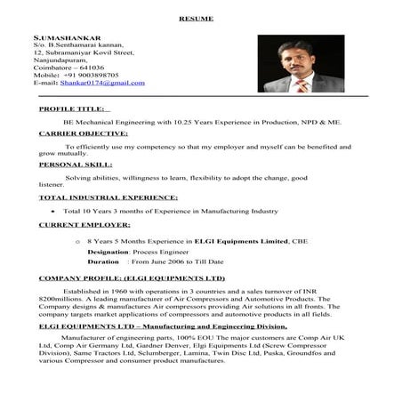 S.UmaShankar - Resume new | PDF