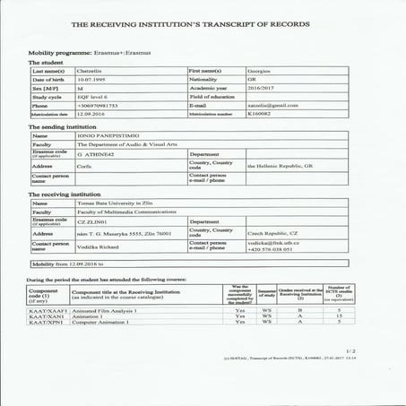 Transcript Of Records Erasmus Pdf