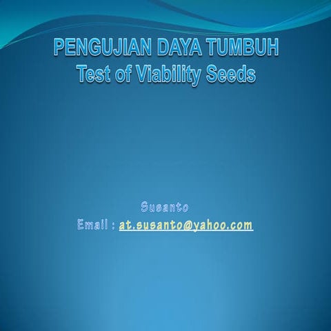 Testing of viability seeds | PPT
