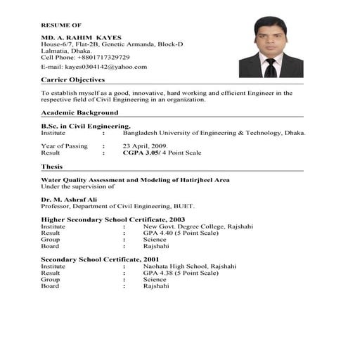 CV of Md.A. Rahim