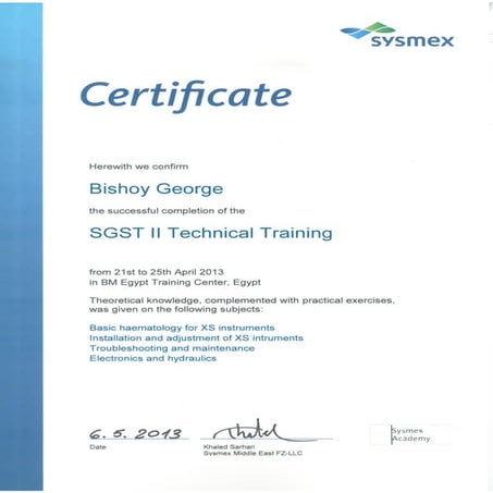 SGST II Technical Training Bishoy George