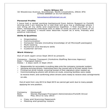 Kevin Wilson CV new 01 02 16