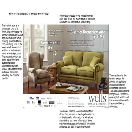 Magazine adverts codes and conventions 