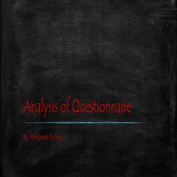 A2 Analysis of Questionnaire