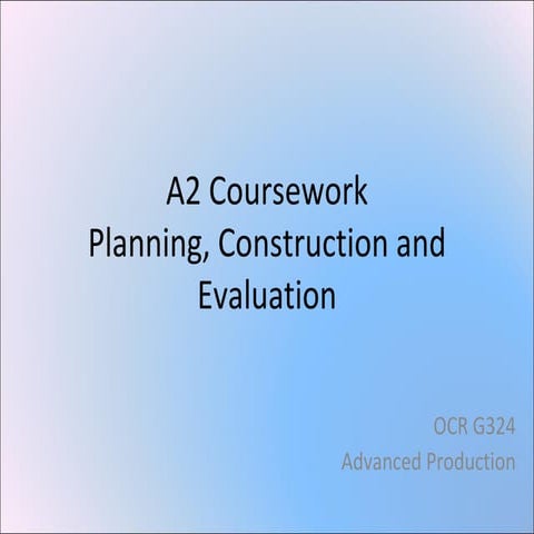 A2 coursework outline and stop motion task v2