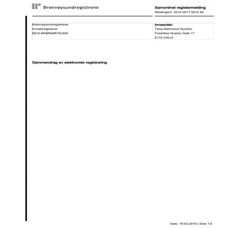 Company data Samordnet registermelding