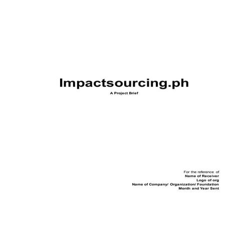 Impactsourcing.ph Project Brief template