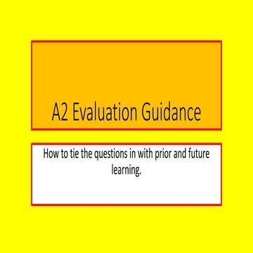 G324 Evaluation Guidance