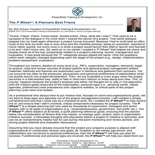 The P Wheel - a planners best friend