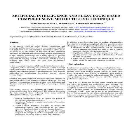 Comprehensive Motor Testing Technique