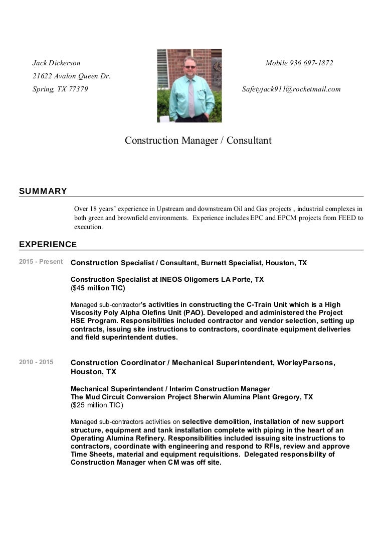 plant equipment manager resume