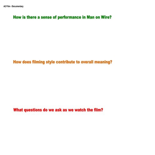 A2 film documentary - RAG questions | PDF