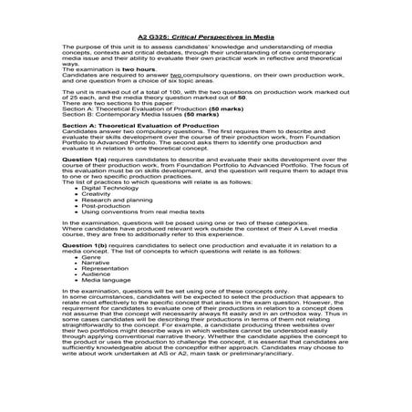 A2 g325 spec for students