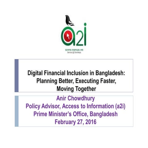 Digital Financial Inclusion in Bangladesh: Planning Better, Executing ...