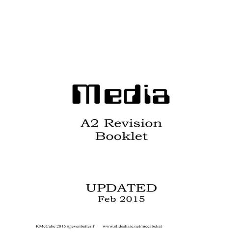 A2 Media Studies Booklet 2015