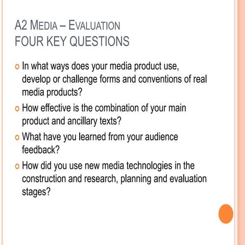 A2 media evaluation