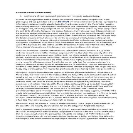 A2 G325 Q1B Audience Theory