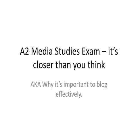 A2 media studies exam – it’s closer than