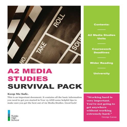 A2 Media Studies Survival Pack