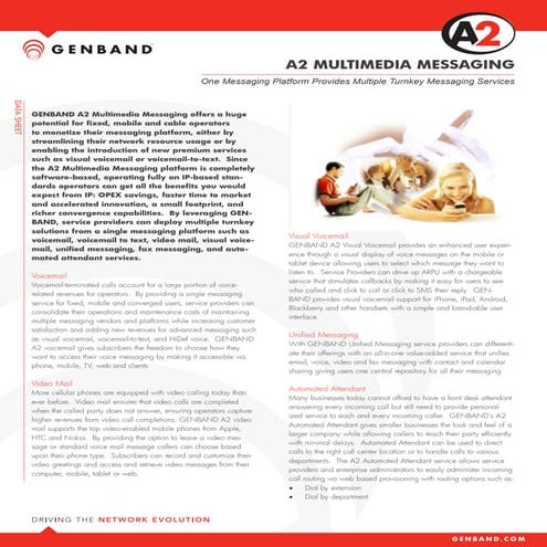 A2 Multimedia Messaging datasheet